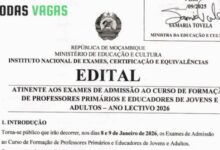 EDITAL IFP & EPF 2026 (3000) Vagas Para Curso de Formação de Professores Primários e Educadores de Jovens e Adultos
