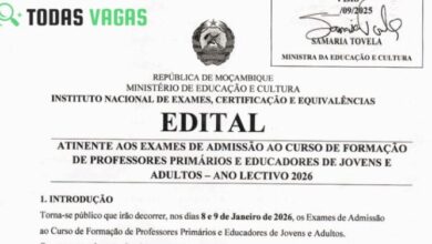 EDITAL IFP & EPF 2026 (3000) Vagas Para Curso de Formação de Professores Primários e Educadores de Jovens e Adultos